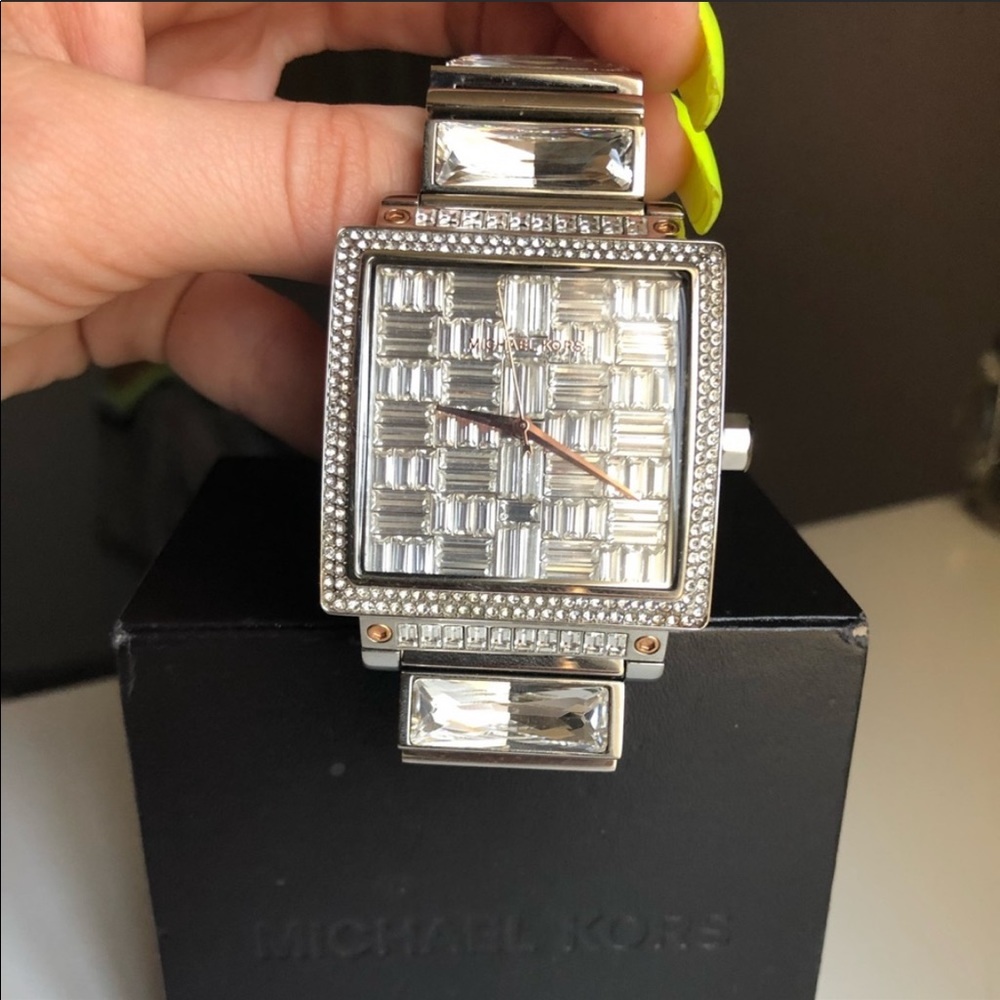 Michael Kors MK5728 silver Swarovski crystal watch